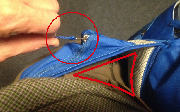 Die Seitentaschen-Zipper sind nicht einhandbedienbar.